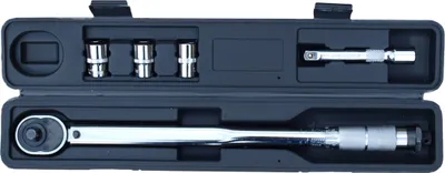 A torque wrench set in its case.