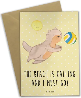 Produktbild von Mr. & Mrs. Panda Glückwunschkarte Sommer Meer Strand - Gelb Pastell - Geschenk, valentinstagskarte, Sonne, Küstenurlaub, Jahreszeiten, Strandurlaub, Gemütlichkeit, Küste