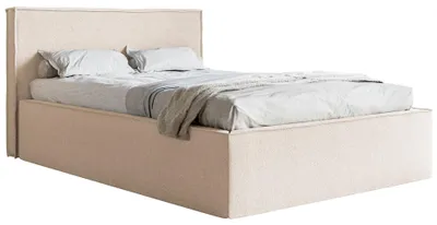 Obrázok produktu pre Selsey LUCERA - Čalúnená posteľ so ženilkovým poťahom a úložným priestorom, svetlo béžová, 160x200 cm