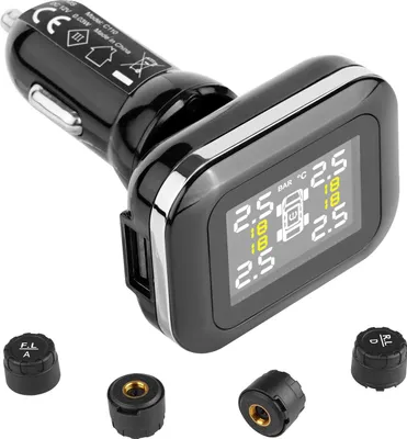 Productafbeelding van RV-bandenspanningscontrolesysteem met real-time monitoring voor aanhangers, met 4 sensoren