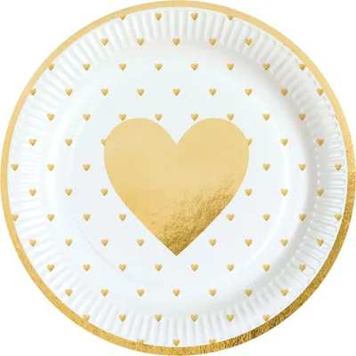 Image de Assiettes en forme de cœur You Love Me 23 cm 8 pièces
