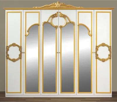 Immagine prodotto di Casa Padrino armadio barocco per camera da letto bianco/oro 261 cm - Mobili barocchi per camera da letto
