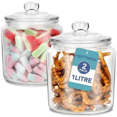 Aufbewahrungsgläser 2 x 1 Liter, luftdicht, mit Druckdeckel