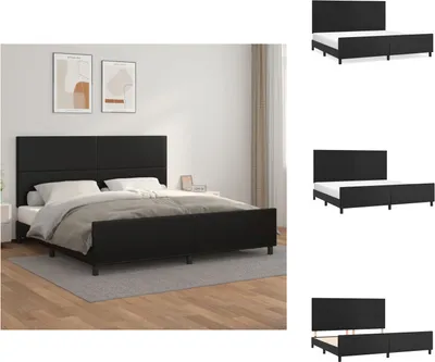 Immagine prodotto di vidaXL Struttura letto con testiera nera 200x200 cm in Pelle finta - Letti e strutture letto