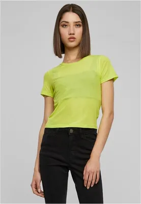 Obrázok produktu pre Dámske tričko Urban Classics Ladies Short Mesh Tee frozenyellow - S