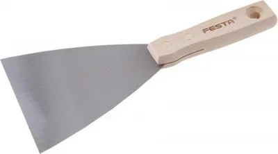 Produktbild von Malerspachtel Farbabstreifer 120 mm mit geschliffener Stahlklinge und genietetem Holzgriff
