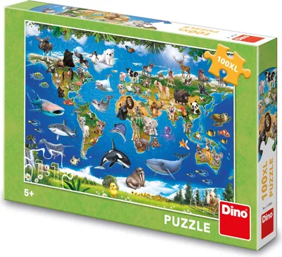 Zdjęcie produktu dla Puzzle ANIMAL MAP 100 XL