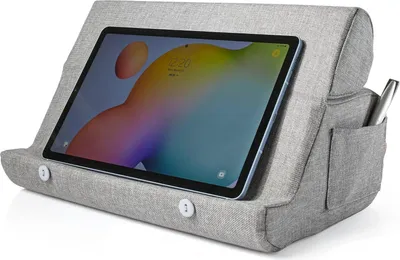 Produktbild von Weltbild Orbisana Tabletkissen für Tablets bis 12,9 Zoll, 32,5x20x11 cm, mit Haltekante und Seitentasche, faltbar