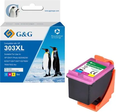 Imagen del producto de G&G Cartuchos de tinta G&G 303 XL. Compatibles con HP 303 303XL. Color. Alta capacidad