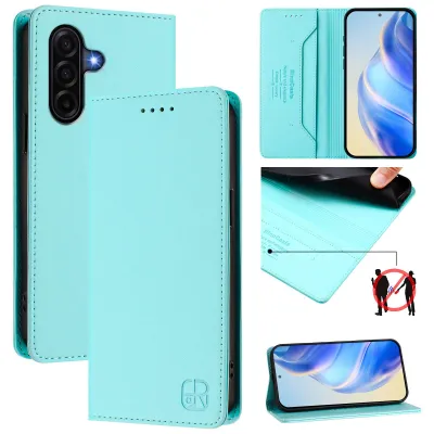 Produktbild von Lederhülle für Samsung Galaxy A57 Hülle Flip Brieftasche Kartenfächern Ständer Schutzhülle Türkis