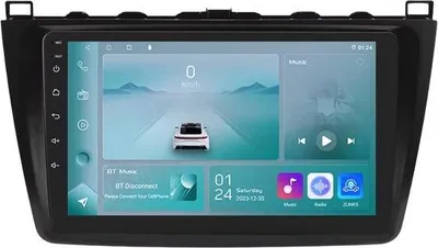 Zdjęcie produktu dla Radio samochodowe z Bluetooth i CarPlay do Mazdy 6 (2007–2012), kompatybilne z Apple i Android, system stereo, system nawigacyjny, 1 GB pamięci RAM, 32 GB pamięci wewnętrznej