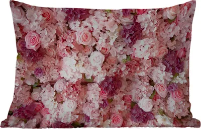 Produktbild von MuchoWow® Outdoor Kissen - Blumen - Rosa - Rosen - 60x40 cm - Wetterfest - Lounge Kissen - Zierkissen - Kissen für Innenräume