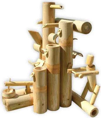 Image de thaiboo Bambou Jeu d'eau Asia Cascade Fontaine décorative Moulin à eau Roue à eau Fontaine pour étang Jardin Terrasse Balcon Intérieur et extérieur (12035)
