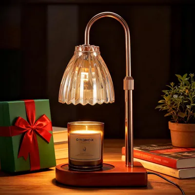 Kerzenwärmer Lampe mit Dimmer & Timer, 50 W, Warmweiß, Braun