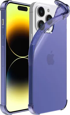 Produktbild von Smartphonica iPhone 14 Pro transparente  stoßfeste Silikonhülle mit Bumper - Dunkelblau