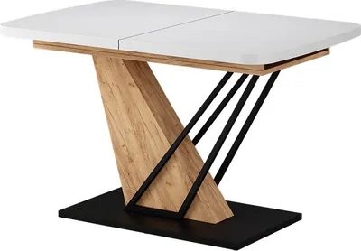 Produktbild von Esstisch Vicco Fenaro Weiß/Goldkraft Eiche 120-160 x 80 cm ausziehbar, Model 58021