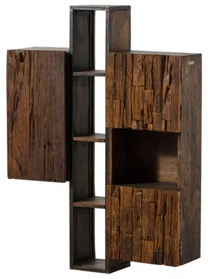 Produktbild von MASSIVMOEBEL24.DE Hängeschrank Akazie / Altholz 85x26x118 braun lackiert SEVILLA #06