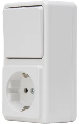 Produktbild von Kopp Aus-/Wechselschalter-Steckdosen Kombi Standard, arktisweiß, 108802007