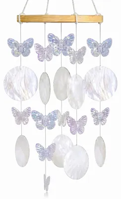 Windspiel Schmetterling, 60 cm, Weiß, 1 Stück