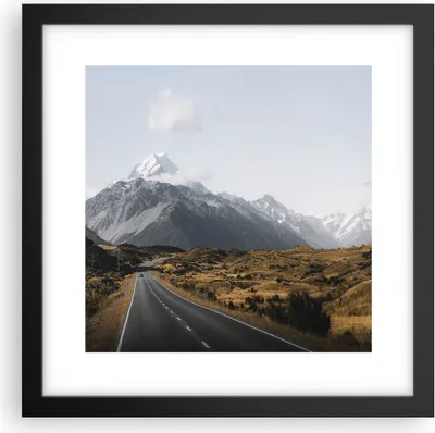 Produktbild von Gerahmtes Poster - Schwarzer Rahmen - Weg Berg Gipfel - 30x30 cm - Wand Bild - Wanddeko - Wandbilder - Kunstposter - Wandposter - Bilderrahmen - Bilder - Kunstdruck - Wanddekoration - P2BAC30x30-4833