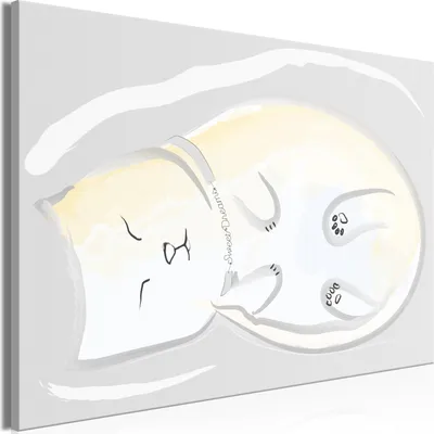 Produktbild von Italienischer Leinwand Leinwandbild - Sleepy Kitty (1 Part) Vertical 90x60 cm Für Kinder e-A-0120-b-a