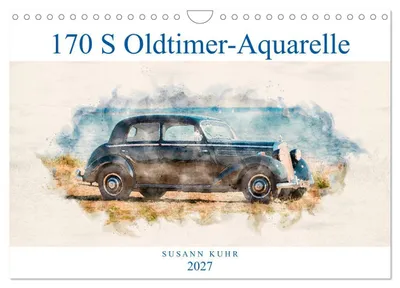 Produktbild von 170 S Oldtimer-Aquarelle (Wandkalender 2027 DIN A4 quer), CALVENDO Monatskalender