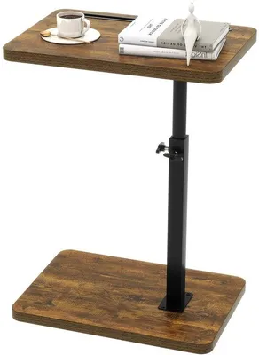 Produktbild von Famanu C-förmiger Beistelltisch höhenverstellbar und drehbar - retrobraun
