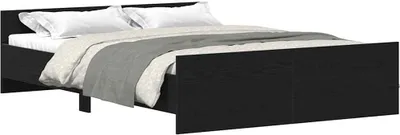 Produktbild von vidaXL Bettgestell ohne Matratze Schwarz Eichen-Optik 140x200 cm