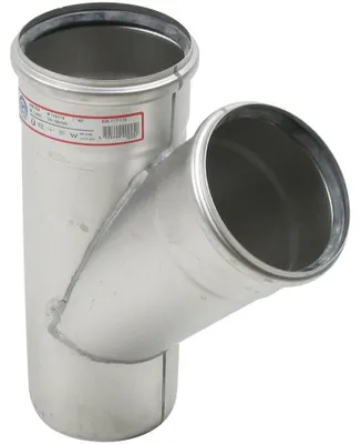 Produktbild von Blücher Rohrabzweig 45°, EuroPipe, Edelstahl 1.4301, liegende Leitung, 50x50mm, 1 Stk.