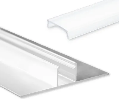 Produktbild von GX-TBP3 LED Profil Trockenbau 200 cm, LED Stripes max. 14mm, silber Abdeckung opal