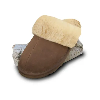 Produktbild von Hausschuhe Lammfell-Pantoffel aus Veloursleder braun 38