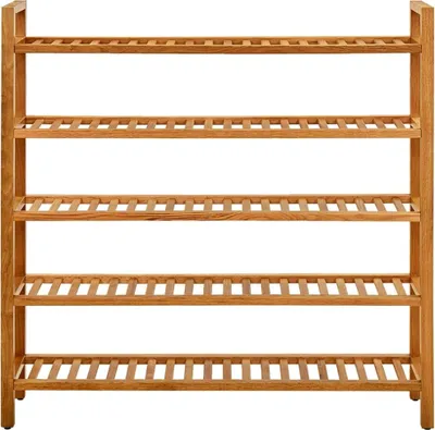 Produktbild von vidaXL Schuhregal mit 5 Etagen 100x27x100 cm Massivholz Eiche