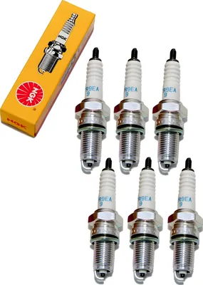 Zdjęcie produktu dla Zestaw świec zapłonowych NGK 6x DPR9EA-9 z tłumieniem zakłóceń, długość 19,0 mm gwint Ø 12,0 mm sześciokąt 18,0 mm, odstęp między elektrodami 0,90 mm, wartość cieplna 9, 3717 / 5329