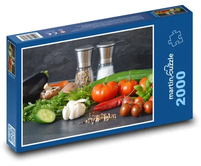 Zdjęcie produktu dla Puzzle 2000 Warzywa i przyprawy w kuchni - martinpuzzle