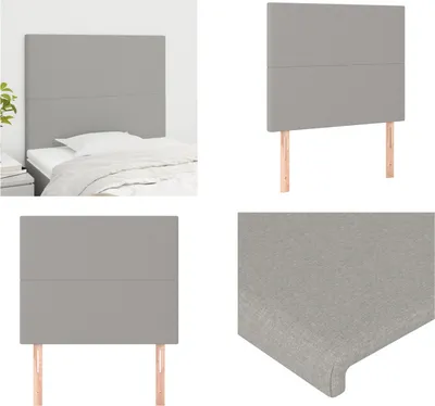 Produktbild von vidaXL Kopfteile 2 Stk. Hellgrau 100x5x78/88 cm Stoff - Kopfteil - Kopfteile - Bett-Kopfteil - Bettkopfteil