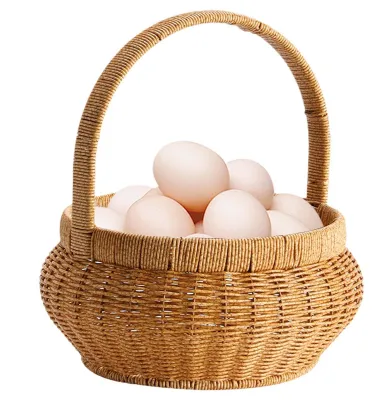 Image de Panier rond en osier, idéal pour le pain et décoratif