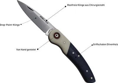 Image de Edelwild chasse/- Couteau de poche Phyton Micarta bleu/blanc