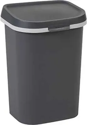 Image de Poubelle Plat 25 L 33.2 X 26.7 X H45.7 Cm Anthracite - Mistral - Curver