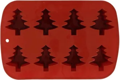 Produktbild von Silikon-Backform WEIHNACHTSBÄUME, rot
