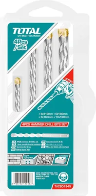 Immagine prodotto di Punte per calcestruzzo 6-10 mm 4 pezzi SDS+ TOTALE