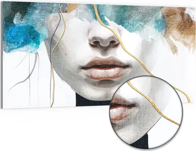Produktbild von DEQORI Hybrid Leinwand Bild 100x50 cm 'Gefühlswirbel' Wandbild Glas flach modern