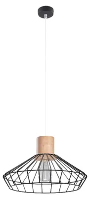 Produktbild von Pendelleuchte Stahl schwarz, Holz natur 37 cm