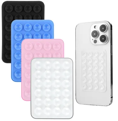 Image de 4 supports en silicone avec ventouse, accessoire pour téléphone mains libres
