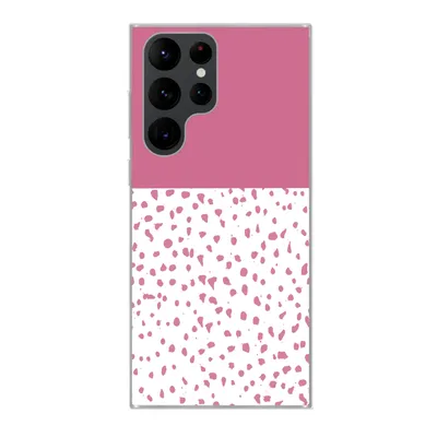 Produktbild von MuchoWow® Handyhülle Schutzhülle Hülle für Samsung Galaxy S22 Ultra Punkte - Rosa - Muster Silikon Softcase Handy Hülle - Abbildung