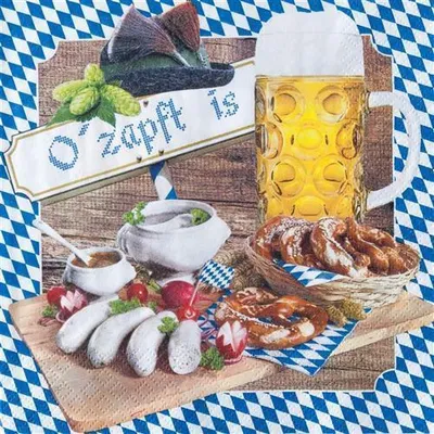 Produktbild von 20 Servietten O zapft is 33x33cm
