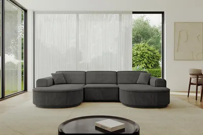 Produktbild von ALTDECOR Ecksofa in U-Form  MARI-U1-v3 - 303x171x83 cm  Dunkelgrau -  Corner Sofa Bett Eckcouch Couch L-Form Wohnlandschaft  Cauchsofa