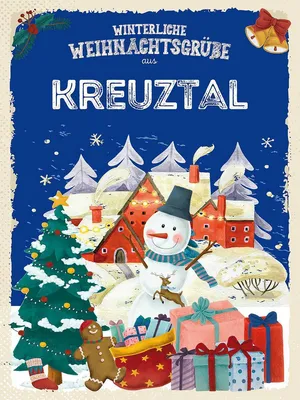 Produktbild von vianmo Holzschild 40x30 cm Weihnachtsgrüße KREUZTAL