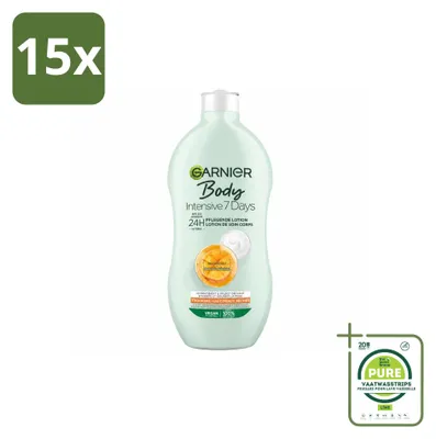 Immagine prodotto di 15 confezioni di crema corpo Garnier Intensive 7 Days, con estratto di mango e probiotici, 400 ml - Confezione grande - 15 pezzi