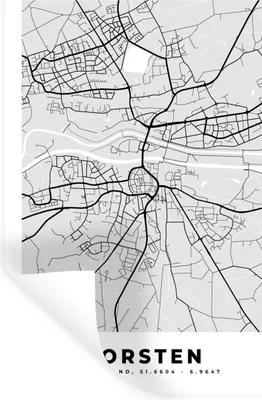 Produktbild von MuchoWow® Wandtattoo Wandsticker Wandaufkleber Karte - Deutschland - Dorsten - Karte - Stadtplan 40x60 cm Selbstklebend und Repositionierbar - Wierderverwendbar - Selbstklebend