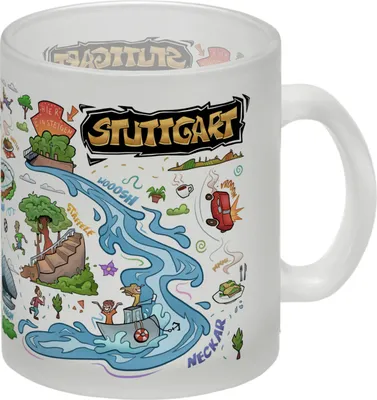 Produktbild von Stuttgart Pop Art Comic Glas Tasse